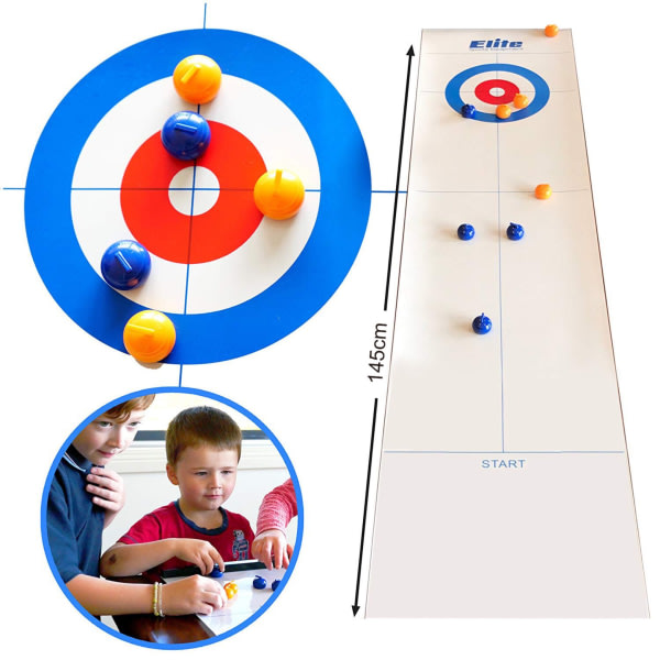 Mini Curlingspil til bordplader, Minibordcurlingkugler, Bærbart curlingspil til børn Voksne 1 sæt