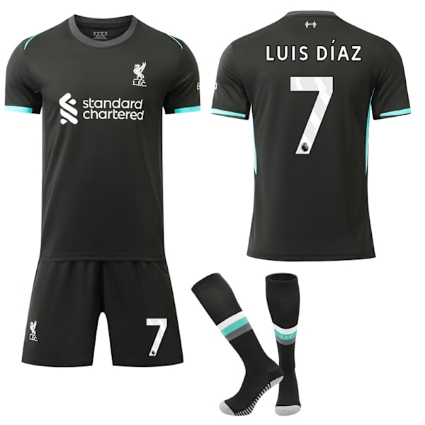 24-25 Liverpoolin vieraspaita lapsille ja aikuisille jalkapallopaita setti nro 7 LUIS DIAZ M