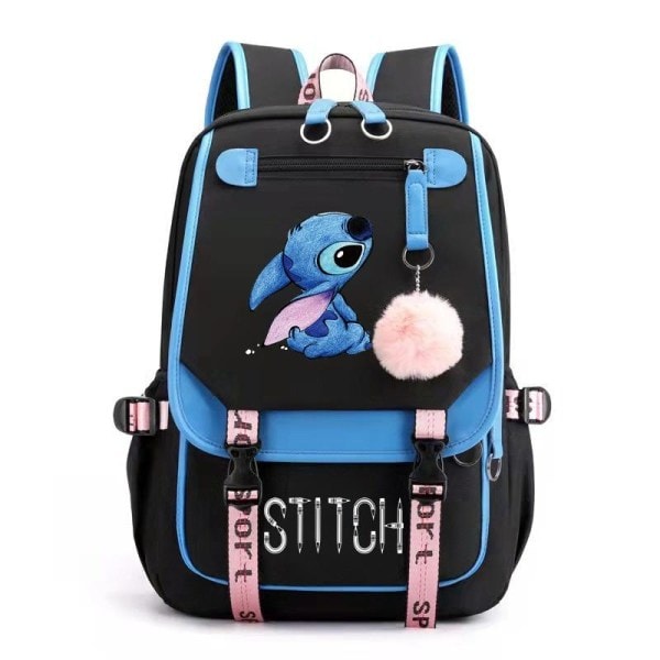 stitch ryggsekk barn ryggsekker ryggsekk med USB-uttak 1 stk blå blå