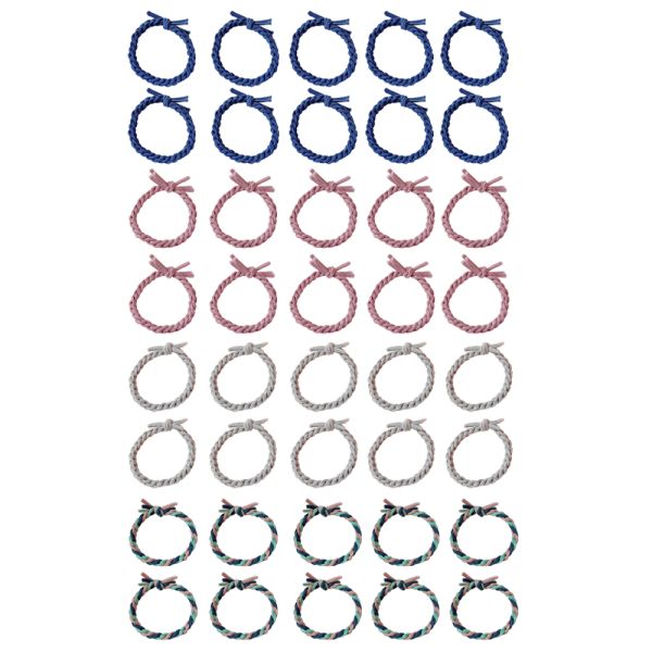 CDQ Flerfarvede hårbånd til tykt hår, 40 stk hårelastikker,