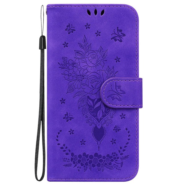 Veske For Iphone 11 Pro Max Cover Coque Butterfly And Rose Magnetic Wallet Pu Premium Läder Flip Card Holder Telefonveske - Gul Lilla