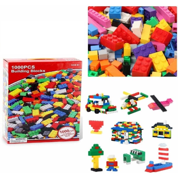 1000 Pieces Building Bricks Compatible with Most Major Brands