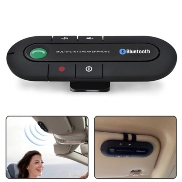 Bil Handsfree Bluetooth Solskydd Handsfree Bilsats Baksida Kompatibel med Iphone, Samsung för GPS, musik, samtal