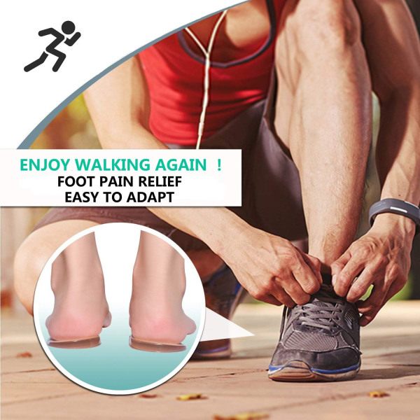3 par mediale og laterale hæl kile silikone indersål, supination &