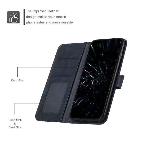 Veske til Iphone 12 Pro Max Cover Case Flip Magnetisk Stängning Kickstand Blå