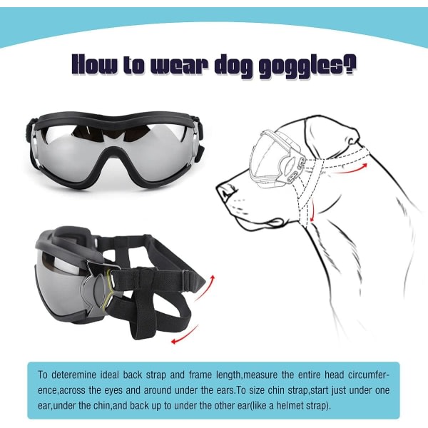 Koiran lasit UV-suoja Vedenpitävä Tuulenpitävä Silmäsuojaus Suurille Keskikokoisille Koirille Aikuisille Lapsille