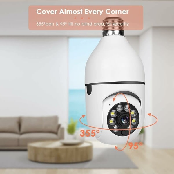 2 kpl 360 asteen turvakamerat langattomat ulkokäyttöön, WiFi Light Bu
