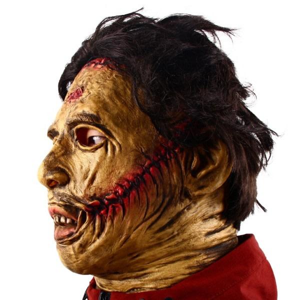 Texas Motorsågsmassakern Läderansiktsmask Halloween Skräck Fancy Klänning Fest Cosplay Latex masker zdq