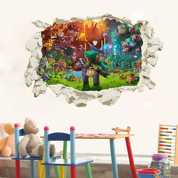 Minecraft väggdekaler vardagsrum barnrum dekoration PVC-dekaler