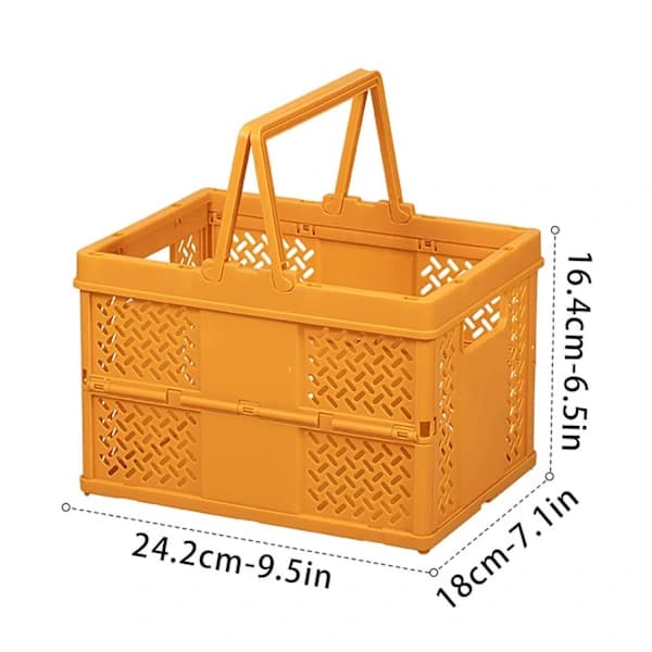 Sammenklappelig opbevaringskurv i plast - Orange Orange