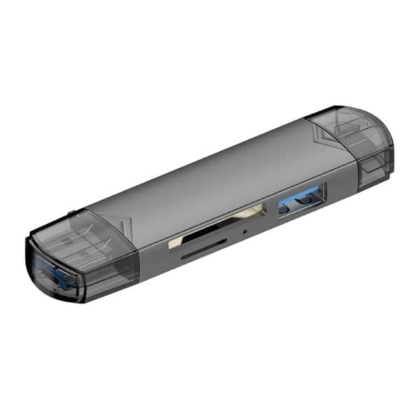 CDQ 6 i 1 USB 3.0-kortleser SD TF-kort USB-minne Grå