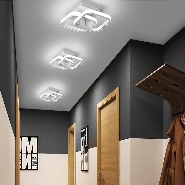 Moderne rektangulær LED-taklampe 22w Cool White Light 6000k (hvit)[energiklasse E] (hvit)