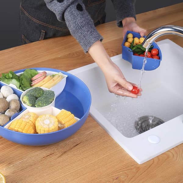 Reusable Snack Container with Portion Control Snack Tray, Non-Slip Silicone Bottom and Handle for Easy Transport
