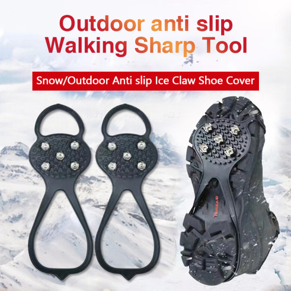 Antislip skodubbar svart 8 tänder