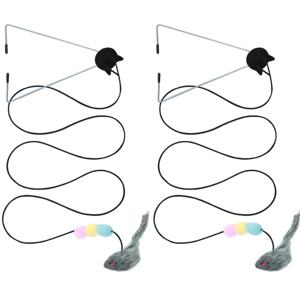 CDQ Paket med 2 interaktiva kattleksaker, hängande kattleksaksdörr, studsande musleksak