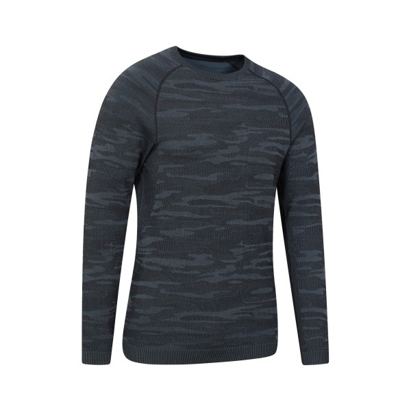 Mountain Warehouse Herr Alpine Camo Seamless Base Layer Top XS- Blå XS-S zdq