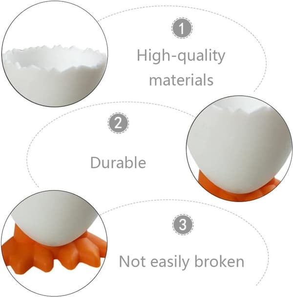 Eggekopper sett med 9 - PP-plast - Hvit - Eggholder og eggstativ - For eggoppbevaring - Servise