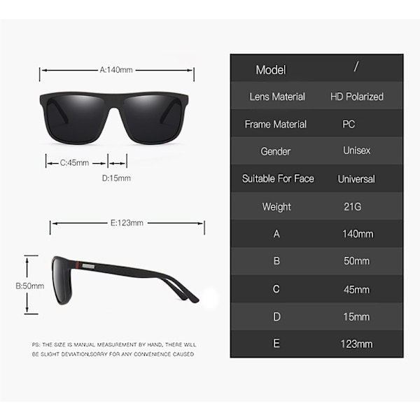 2 st Solglasögon Herr Polarized Retro Vintage UV-skydd