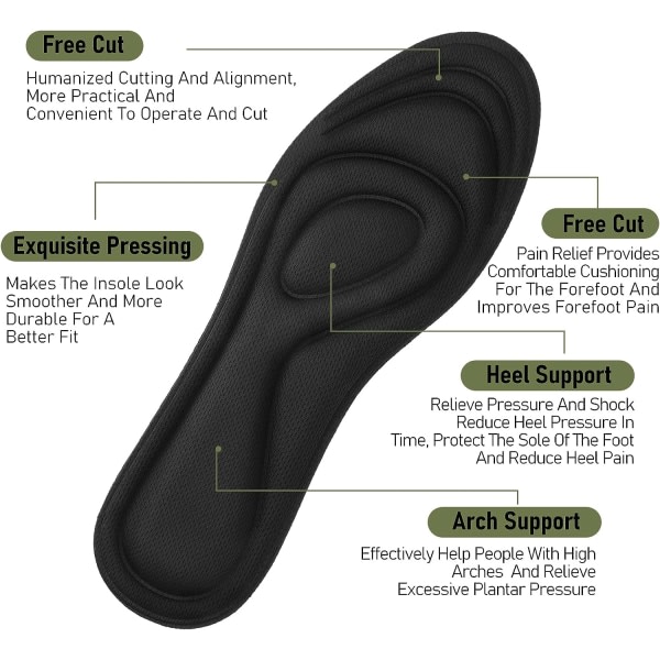 Minnesskum Innersulor för Dam Sportskor Ersättning Innersulor