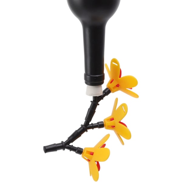 Fuglefoderautomat med blomster, Sikker DIY Kolibrifoderautomat til gårdhavehaveophængning (Tre blomster) C