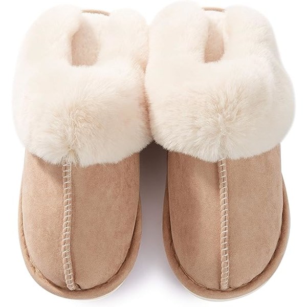 CDQ Donpapa Dame Tøfler Memory Foam Fluffy Blød Varm Slip On Hjemmetøfler, Anti-Skrid Hyggelig Plys til Indendørs Udendørs（xl） xl