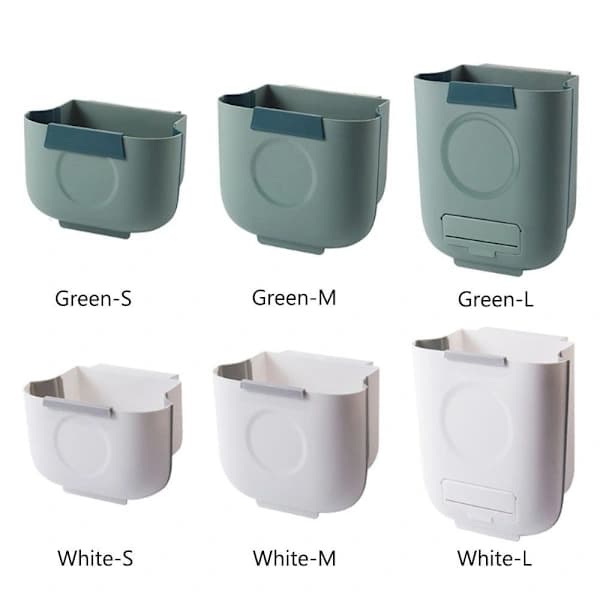 3/6/8L Hanging Trash Can Foldable Waste Bin GREEN S green