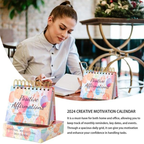 Inspirerende skrivebordskalender 2024 | Motiverende kalender med daglige inspirerende citater, positiv evighedskalender til hjem, klasseværelse 1