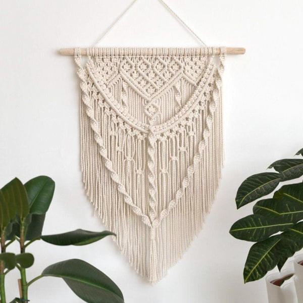 Gobeläng macrame veggteppe, høyde: 700 mm, håndlaget, boho vegg