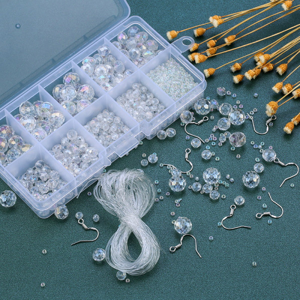 CDQ Klarglaspärlor i 500 delar för smyckestillverkning 0,4 / 0,6 / 0CDQ