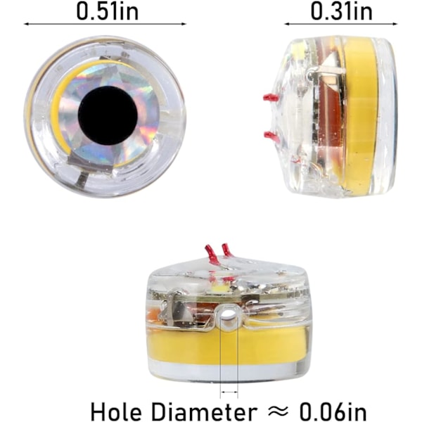 10-pakning LED fiskesluk dypvannsfiske lamper lyser i mørket F