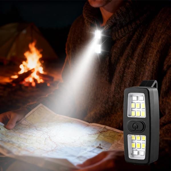 Clip-On Forlygtesæt Med 2, 200 Lumen, USB-C Genopladelig, 7 Tilstande Til Løb, Camping Og Vandring, Gul