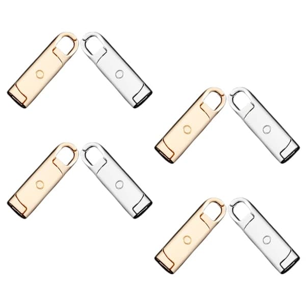 8-pack Zipper Set Clothes Zipper Pulls Metal Tabs for Luggage Replaceable 1x 1x