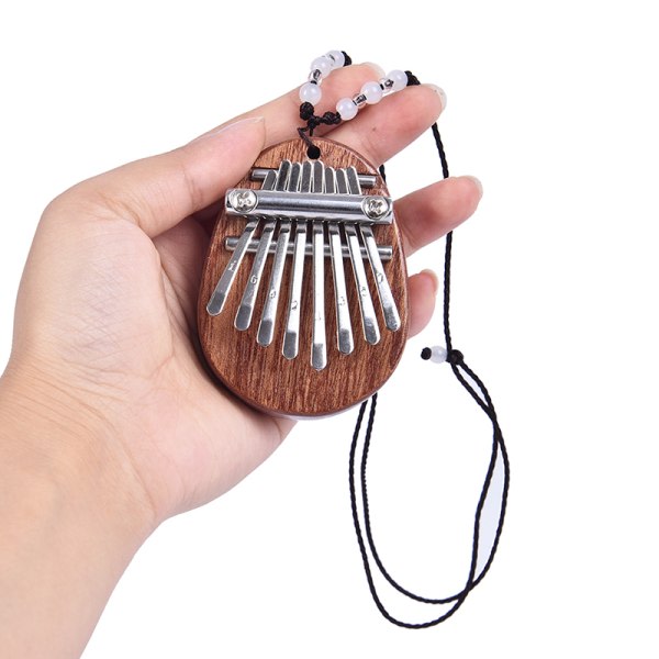 Mini Kalimba 8 kosketinta Peukalopiano Hyvä ääni Sormi Näppäimistö Mus Ruskea one size