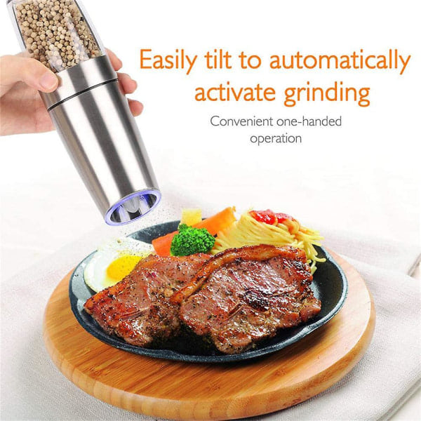 Electric Salt and Pepper Grinder, with Adjustable Coarseness