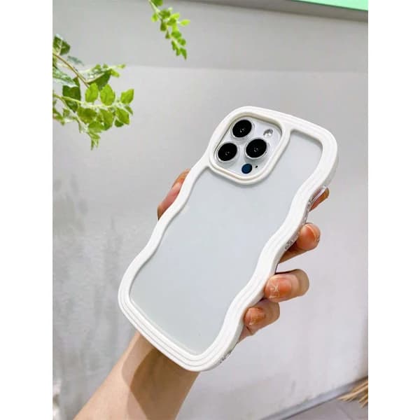 Apple 3D Two-In-One Big Wave Phone Case, Anti-Fall, Anti-Sweat, Anti-Fingerprint White iPhone 16 Plus White iPhone 16 Plus