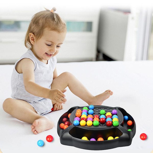 Regnbågsboll matchande leksak Färgglada roliga pussel schack brädspel med 48 st/ 80 st färgade pärlor för barn