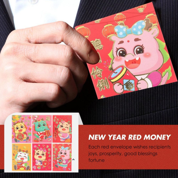 Kinesiska röda kuvertpaket kuvert pengafickor