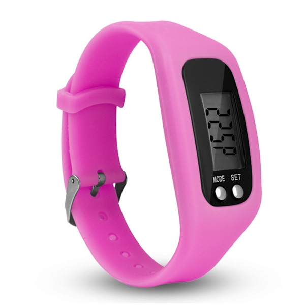 Aikuisten Lasten Älykäs Askelmittari Fitness Kello Rannekoru Askelmittari pinkki pink 25*4*1.5cm