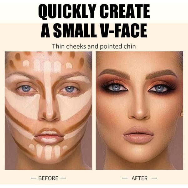 Contour Stick Sæt, Contour Concealer Highlighter Stick, Contour Kit, 6 farver Dobbelt-end Makeup Body Face Highlighter, 3 stk.