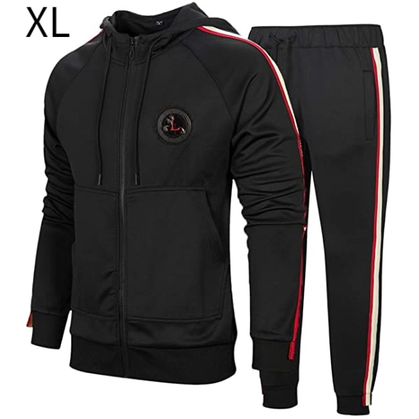 Sportkläder med luva för män Casual Full Zip Jogging Sportswear XL zdq