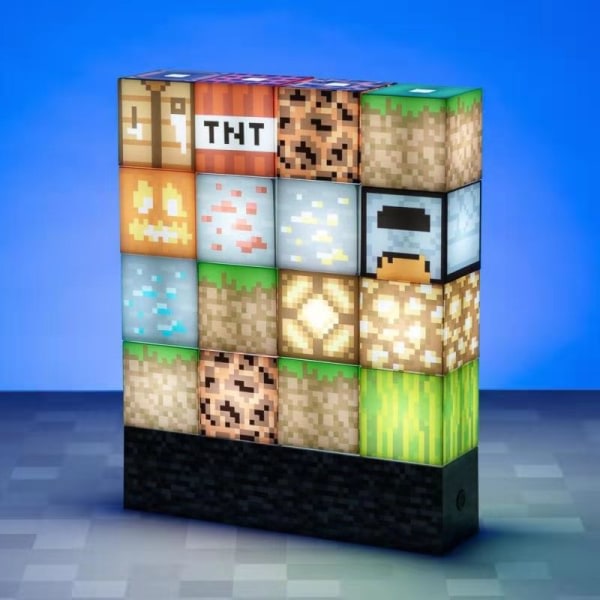 Minecraft Block Building Light 16 omarrangerbara lysblokker og stenbase Minecraft Soveromstilbehør Lampe Nattlys Bygg din egen nivå