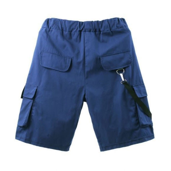 Mode Man Veralls Solida Casual Short Byxor Blue M zdq