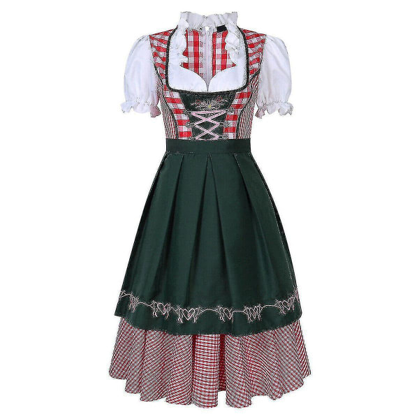 Dirndl-mekko Saksalaiseen Oktoberfestiin Baijerilainen Oluttyttö Asuste Palvelijatar Festivaali Juhla Z X Vihreä L Green L