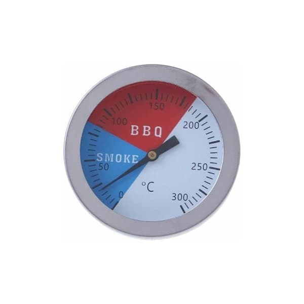 BBQ Grilltermometer Rostfritt Stål Röktermometer med Stor Urtavla för Grill Rökugn 0-300°C