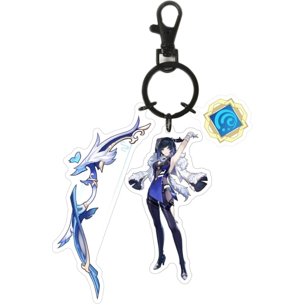 Söpö Genshin Impact Cosplay Akryylin Avaimenperä Lisävaruste Riippuva Avaimenperä Pelifaneille Lahja 8 x 5 cm (3,15 tuumaa x 1,97 tuumaa)