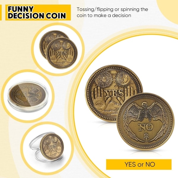 10-pack Ja Nej Utmaning Mynt Beslutsfattare Mynt Godhet Mynt Samlare Medaljong Souvenir Spådom Vänd Mynt Lyckliga Metall Mynt