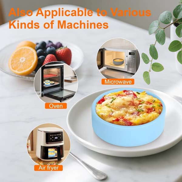 Äggbitsformar i silikon, 4-pack BPA-fria diskmaskinssäkra koppar för äggbitsmaskiner, airfryers, Instant Pots, mikrovågsugnar, 10 cm