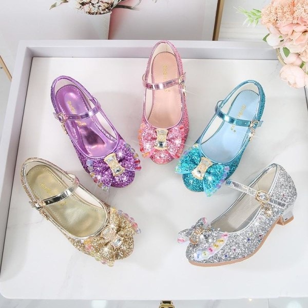 Elsa prinsessakengät tytöille paljeteilla kulta 17.5cm / koko27 17.5cm / size27