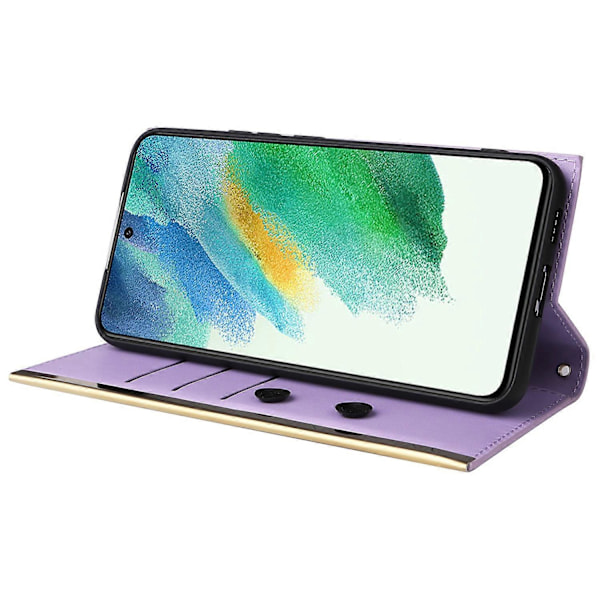 Læderetui med sugekop og 3 kortlommer til Samsung Galaxy S21 FE 5G [HK] Style E Style E Multicolor