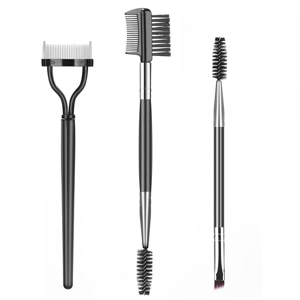 Øjenbrynsbørste & Øjenvippeseparatorsæt - 3 Dele - Professionelt Make-up Værktøj - Spoolie & Øjenvippekam